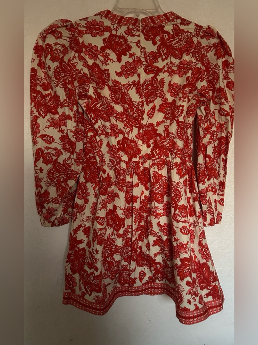 Avara Red Floral Long Sleeve MiniDress - Picture 4 of 5